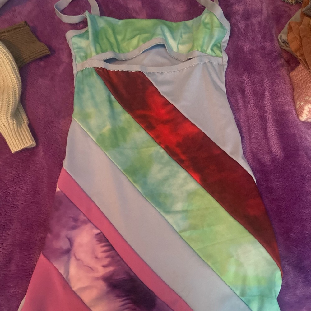 Striped rainbow dress